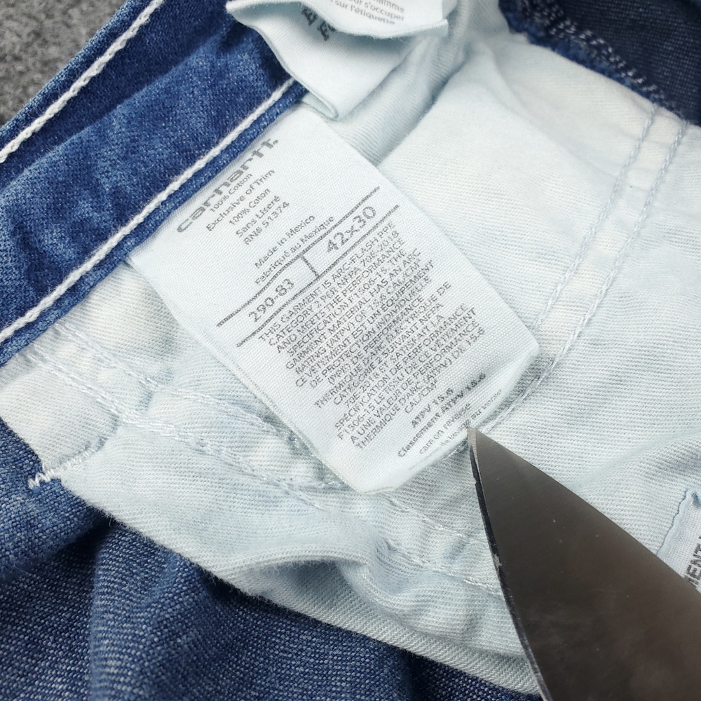 Carhartt FR Carpenter Jeans Mens 42x30 Flame Resistant Denim Workwear 290-83 - Picture 10 of 14